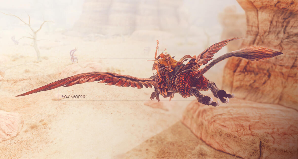 Reina hunting a Velodyna gazelle on griffin-back.