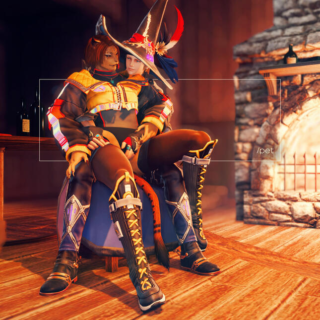 a little petting by the fire